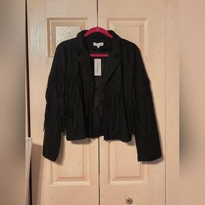 Charlotte Russe Black Fringe Blazer